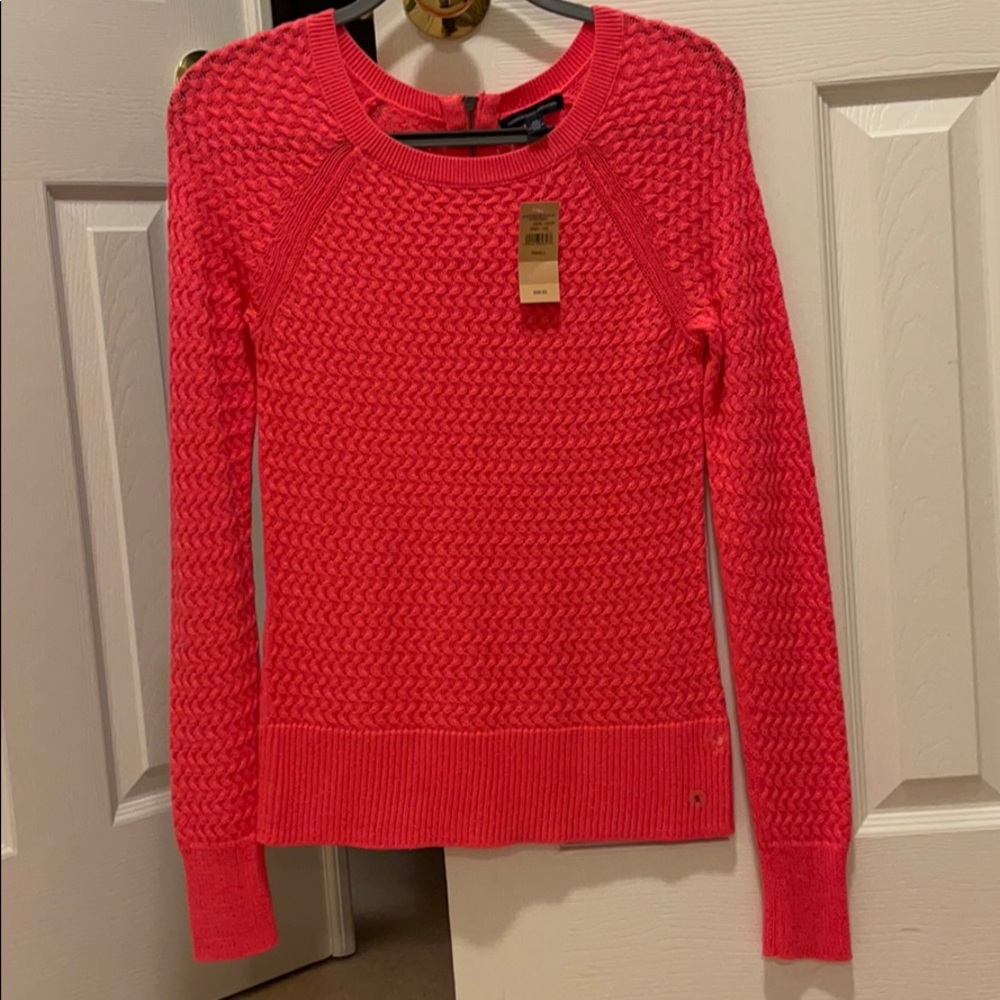 American Eagle Pink Cable Knit Sweater